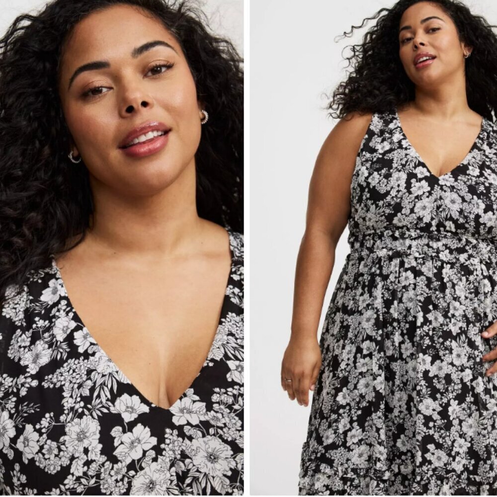 Midi V-Neck Ruffle Dress - Picture 5 of 5